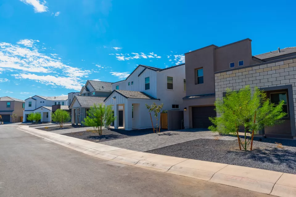 Newly constructed houses in Tempe, Arizona.